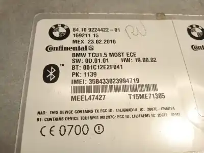 Second-hand car spare part electronic module for bmw x6 (e71, e72) xdrive 35 d oem iam references 84109224422  