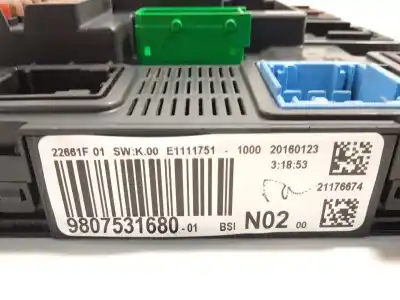 Автозапчастина б/у реле/запоперівник для citroen c4 cactus 1.2 thp 110 посилання на oem iam 9807531680  1612139080