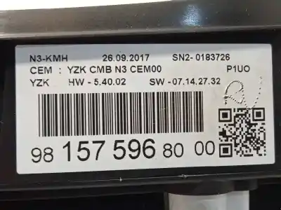 Recambio de automóvil de segunda mano de cuadro instrumentos para opel grandland x (2017->) 1.6 business [1.6 ltr. - 88 kw 16v cdti dpf] referencias oem iam 9815759680  95525505