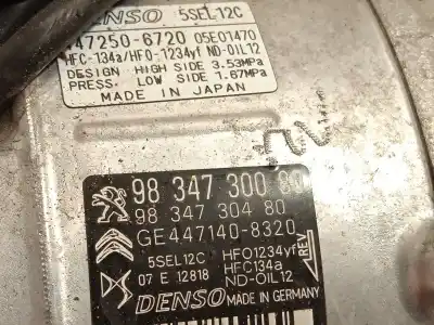 Автозапчастина б/у компресор кондиционера для peugeot 2008 ii (ud_, us_, uy_, uk_) 1.5 bluehdi 110 (udyhsk) посилання на oem iam 9834730080 4471408320 9834730480