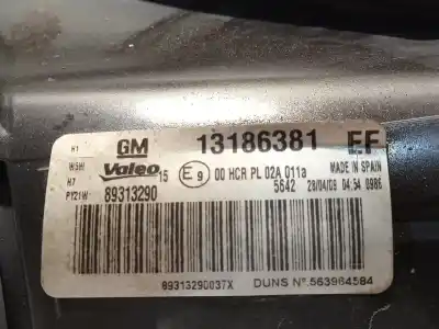 Second-hand car spare part left headlight for opel corsa d (s07) 1.2 (l08, l68) oem iam references 13186381 89313290 93189357