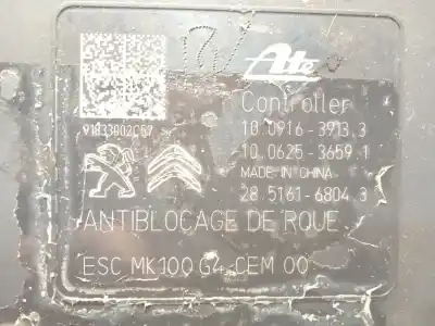Second-hand car spare part abs for citroen c-elysee (dd_) 1.5 bluehdi 100 oem iam references 9822654880 10022012064 10091639133