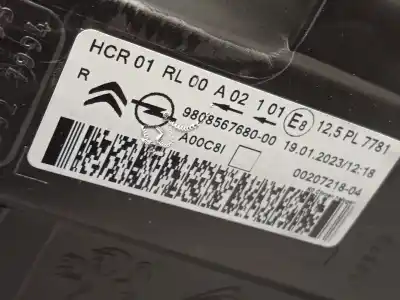 İkinci el araba yedek parçası sag far için citroen jumpy furgón (v_) 2.0 bluehdi 120 oem iam referansları 9808567680  