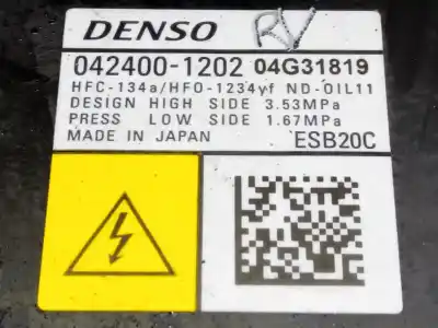 Автозапчасти б/у компрессор кондиционера воздуха за toyota corolla fastback (_e21_) 1.8 hybrid (zwe211) ссылки oem iam 04g31819 0424001202 8837012080