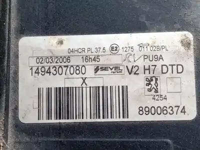 Recambio de automóvil de segunda mano de faro derecho para peugeot 807 (eb_) 2.0 16v referencias oem iam 1494307080 89006374 6206f1