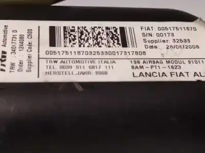 Автозапчасти б/у подушка безопасности передняя правая за lancia delta (181) argento ссылки oem iam 00517511870  