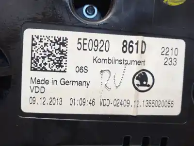 Автозапчастина б/у панель інструментів для skoda octavia iii (5e3, nl3, nr3) 1.6 tdi посилання на oem iam 5e0920861d  