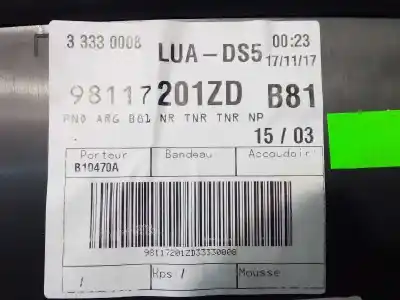 Автозапчасти б/у обивка задней левой двери за citroen ds5 2.0 bluehdi 150 ссылки oem iam 98117201zd  