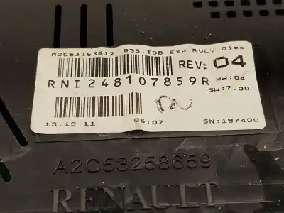 Автозапчастина б/у панель інструментів для renault megane iii fastback (bz0/1_, b3_) 1.5 dci (bz0c) посилання на oem iam 248107859r a2c53363612 