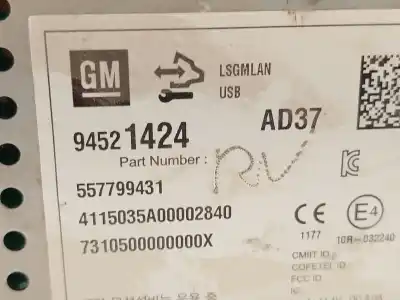 Peça sobressalente para automóvel em segunda mão sistema de áudio / rádio cd por opel mokka / mokka x (j13) 1.6 cdti (_76) referências oem iam 94521424  557799431