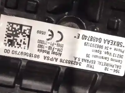 Peça sobressalente para automóvel em segunda mão kit airbag por ds ds 7 crossback (j_) e-tense (j45gqu) referências oem iam 16317288zd 98186251zd 9818569780