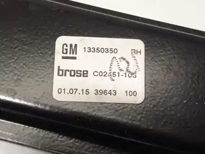 Second-hand car spare part passenger side right window regulator for opel adam (m13) 1.4 oem iam references 13350350  20951582