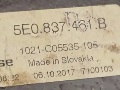 Автозапчасти б/у регулятор стекла переднего левого за skoda octavia iii combi (5e5, 5e6) 2.0 tdi 4x4 ссылки oem iam 5e0837461b  5q0959801b