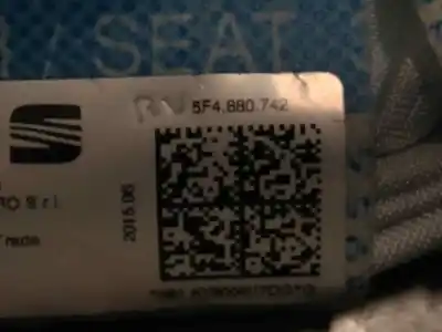 Автозапчастина б/у передня права подушка безпеки для seat leon (5f1) reference посилання на oem iam 5f4880742  