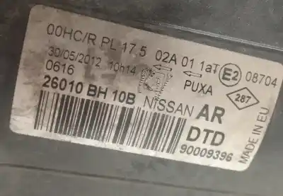 Second-hand car spare part right headlight for nissan note (e11, ne11) 1.5 dci oem iam references 26010bh10b 90009396 