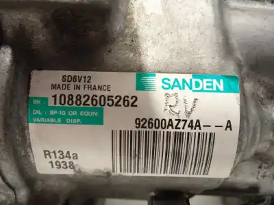Second-hand car spare part air conditioning compressor for nissan note (e11, ne11) 1.5 dci oem iam references 92600az74a  