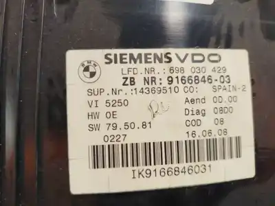 Peça sobressalente para automóvel em segunda mão quadrante por bmw 3 coupé (e92) 320 d referências oem iam 9166846 62109166846 62109316127