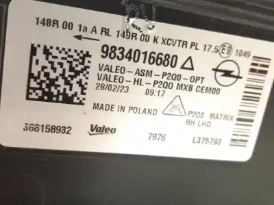 Second-hand car spare part right headlight for opel mokka * oem iam references 9834016680 368158932 1675887880