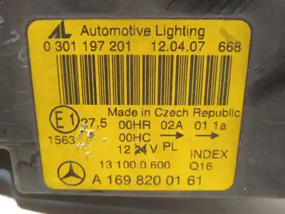 Second-hand car spare part left headlight for mercedes clase a (w169) a 150 (169.331) oem iam references a1698200161 0301197201 