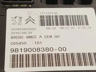 Автозапчастина б/у електронний модуль для citroen c4 grand picasso ii (da_, de_) 1.6 bluehdi 120 посилання на oem iam 9819008380  1617430480