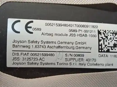 Pezzo di ricambio per auto di seconda mano airbag a tenda anteriore destro per jeep-viasa compass (mp, m6, mv, m7) 1.6 multijet riferimenti oem iam 52159948  
