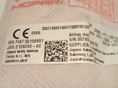 Second-hand car spare part front left side airbag for jeep-viasa compass (mp, m6, mv, m7) 1.6 multijet oem iam references 52159951  