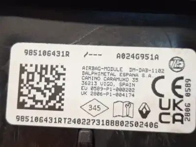 Peça sobressalente para automóvel em segunda mão kit airbag por renault clio v (b7_) tce 90 (b7mt) referências oem iam 681038885r 985106431r 985157869r