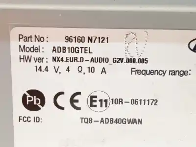 Автозапчастина б/у аудіо система / радіо cd для hyundai tucson (nx4e, nx4a) 1.6 t-gdi посилання на oem iam 96160n7121 adb10gtel 