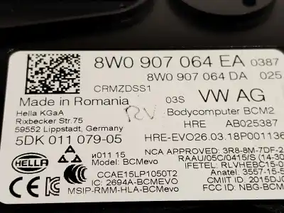 Автозапчастина б/у електронний модуль для audi a5 (f53, f5p) 2.0 tfsi посилання на oem iam 8w0907064ea 5dk011079 8w0907064da