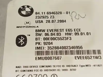 Pezzo di ricambio per auto di seconda mano modulo elettronico per bmw 7 (e65, e66, e67) 740 d riferimenti oem iam 84116946328  