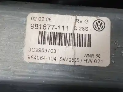 Second-hand car spare part rear left window regulator for volkswagen passat b6 variant (3c5) 2.0 tdi 16v oem iam references 3c4839755h  3c9959703