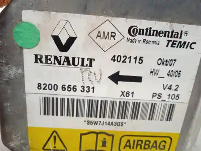 Автозапчастина б/у блок управління подушками безпеки для renault kangoo express (fw0/1_) 1.5 dci 85 (fw0k, fw0l, fw0b) посилання на oem iam 8200656331  