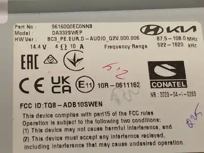 Second-hand car spare part audio system / radio cd for hyundai i20 iii (bc3, bi3) 1.0 t-gdi oem iam references 96160q0ec0nnb  