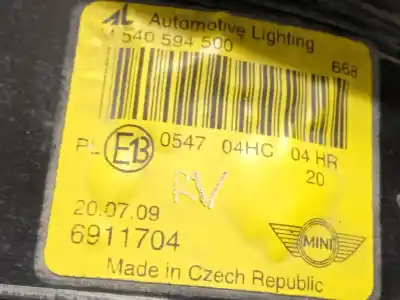 Автозапчасти б/у правая фара за mini mini (r50, r53) cooper ссылки oem iam 63126911704 m540594500 6911704