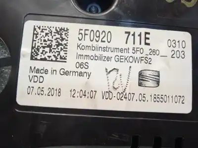 Автозапчастина б/у панель інструментів для seat leon st (5f8) 2.0 tdi 4drive посилання на oem iam 5f0920711e  