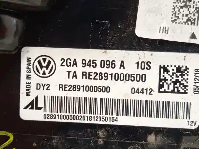 Автозапчастина б/у правий ліхтар для vw t-roc (a11, d11) 1.6 tdi посилання на oem iam 2ga945096a  