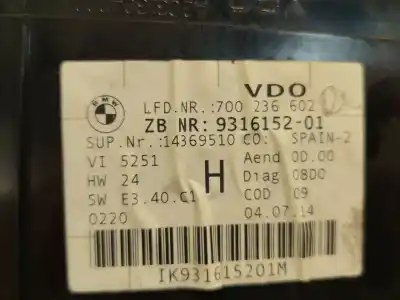 Second-hand car spare part dashboard for bmw x1 (e84) sdrive 18 d oem iam references 9316152  62109316152