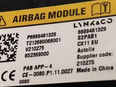 Recambio de automóvil de segunda mano de kit airbag para lynk & co 01 phev referencias oem iam 8889481329 8889286281 8890523127