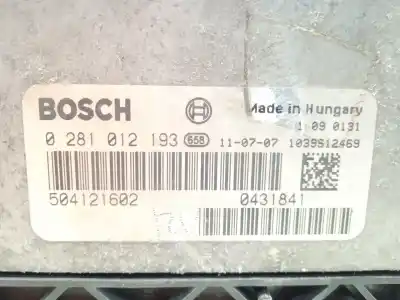 Pezzo di ricambio per auto di seconda mano centralina motore per iveco daily v furgón 29s13, 29l13, 35c13, 35s13, 40c13, 40s13 riferimenti oem iam 504121602 0281012193 