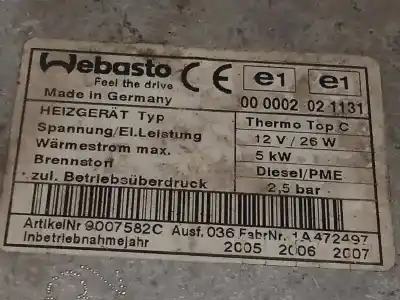 Pezzo di ricambio per auto di seconda mano riscaldamento pieno normale per volkswagen touareg (7la) tdi r5 riferimenti oem iam 7l6815071c  