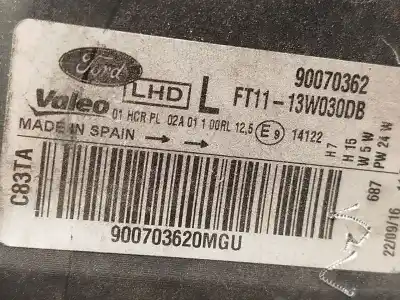 Second-hand car spare part left headlight for ford transit connect monospace 1.5 tdci oem iam references ft1113w030db 90070362 1949635