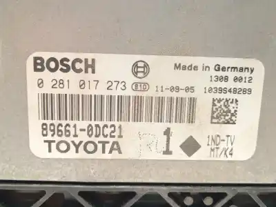 Автозапчасти б/у блок управления двигателем за toyota yaris (ksp9/scp9/nlp9) 1.4 turbodiesel cat ссылки oem iam 896610dc21 0281017273 