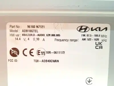 Автозапчастина б/у аудіо система / радіо cd для hyundai tucson (nx4e, nx4a) 1.6 t-gdi посилання на oem iam 96160n7121 adb10gtel 
