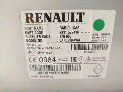 Автозапчасти б/у аудиосистема / радио cd за renault clio iv (bh_) 1.5 dci 90 ссылки oem iam 281157941r 276660 lan5210wr4