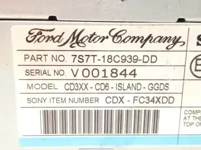 Автозапчастина б/у аудіо система / радіо cd для ford s-max (wa6) 1.8 tdci посилання на oem iam 7s7t18c939dd 7s7t18c939df 1805704