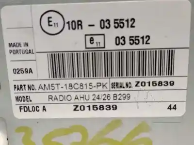 Pezzo di ricambio per auto di seconda mano impianto audio / radio cd per ford fiesta vi (cb1, ccn) 1.5 tdci riferimenti oem iam am5t18c815pk  