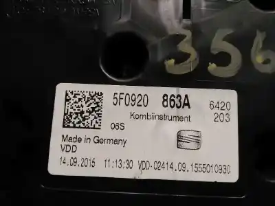 Автозапчастина б/у панель інструментів для seat leon (5f1) 1.6 tdi посилання на oem iam 5f0920863a  