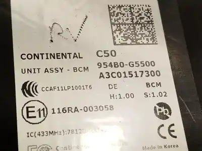 Автозапчастина б/у електронний модуль для kia niro i (de) 1.6 gdi hybrid посилання на oem iam 954b0g5500 a3c01517300 