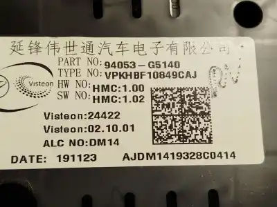 Second-hand car spare part dashboard for kia niro i (de) 1.6 gdi hybrid oem iam references 94053g5140  