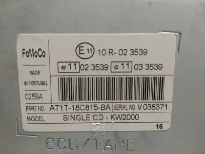 Автозапчастина б/у аудіо система / радіо cd для ford transit connect (tc7) 1.8 tdci cat посилання на oem iam at1t18c815ba 1803006 